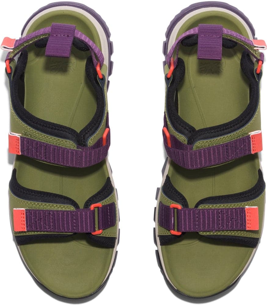 Womens Lincoln Peak 2 Strap Sandal Md Grn Leather, view: 7