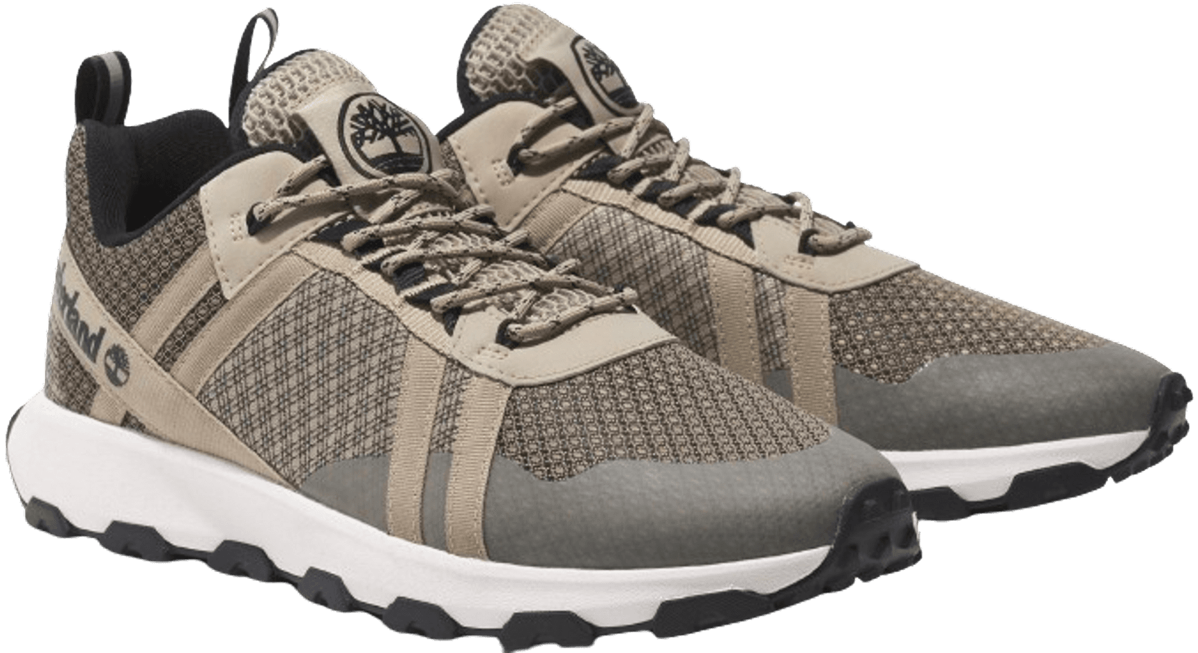 Mens Windsor Trail Low Lace Up Sneaker Lt Brown Mesh, view: 2