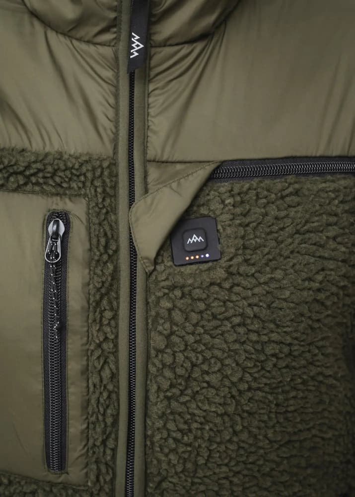 Heated Pile Fleece Olive Green, view: 6