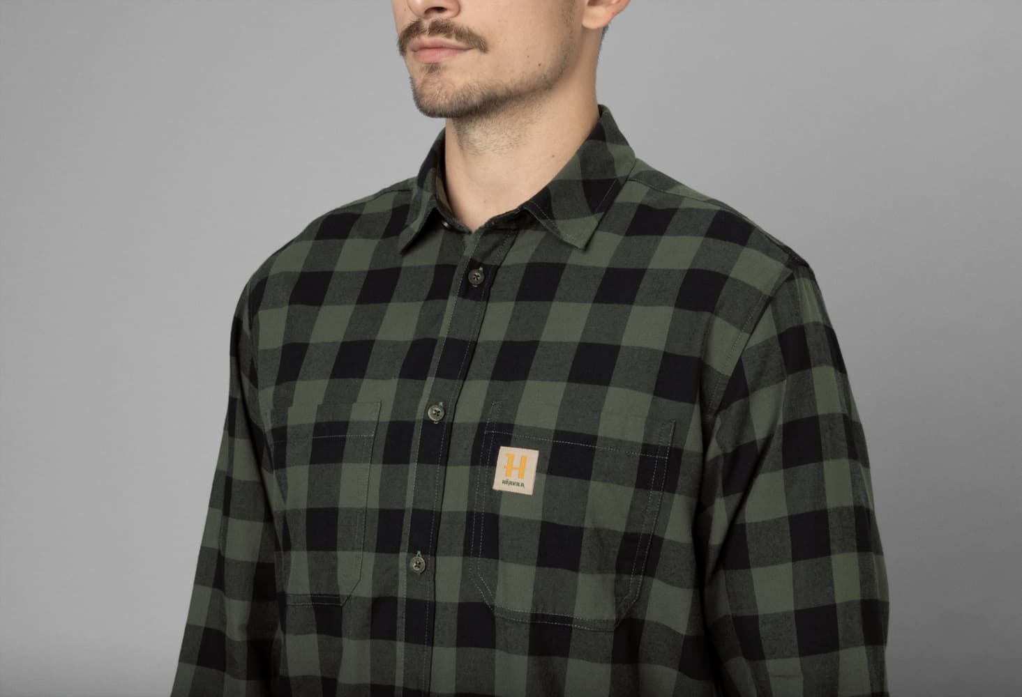 Härkila Skandinavisk L/S Green check, view: 2