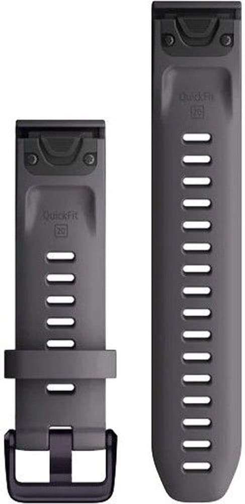 QuickFit 20 mm Armband Shale Gray Silicone with Amethyst Hardware, view: 1