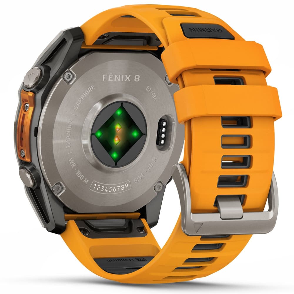 fenix 8 AMOLED 51mm Sapphire Titanium Graphite / Spark Orange, view: 7