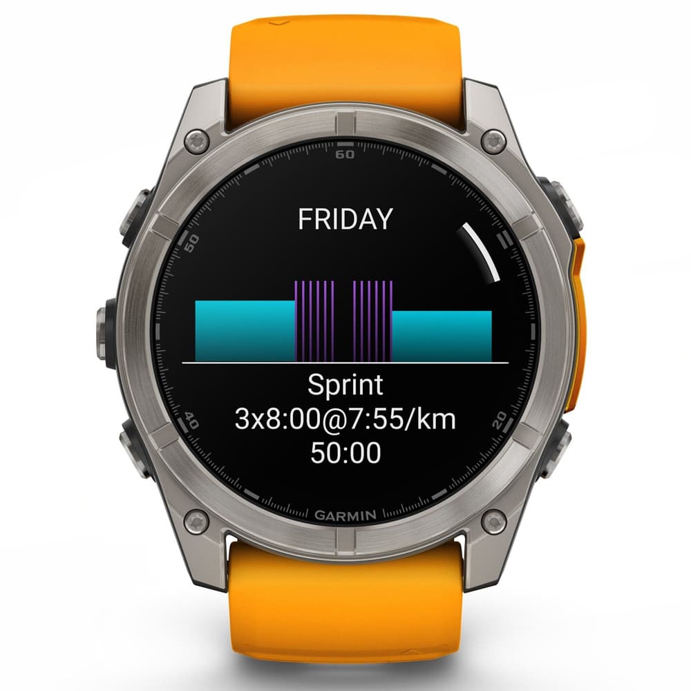 fenix 8 AMOLED 51mm Sapphire Titanium Graphite / Spark Orange, view: 3