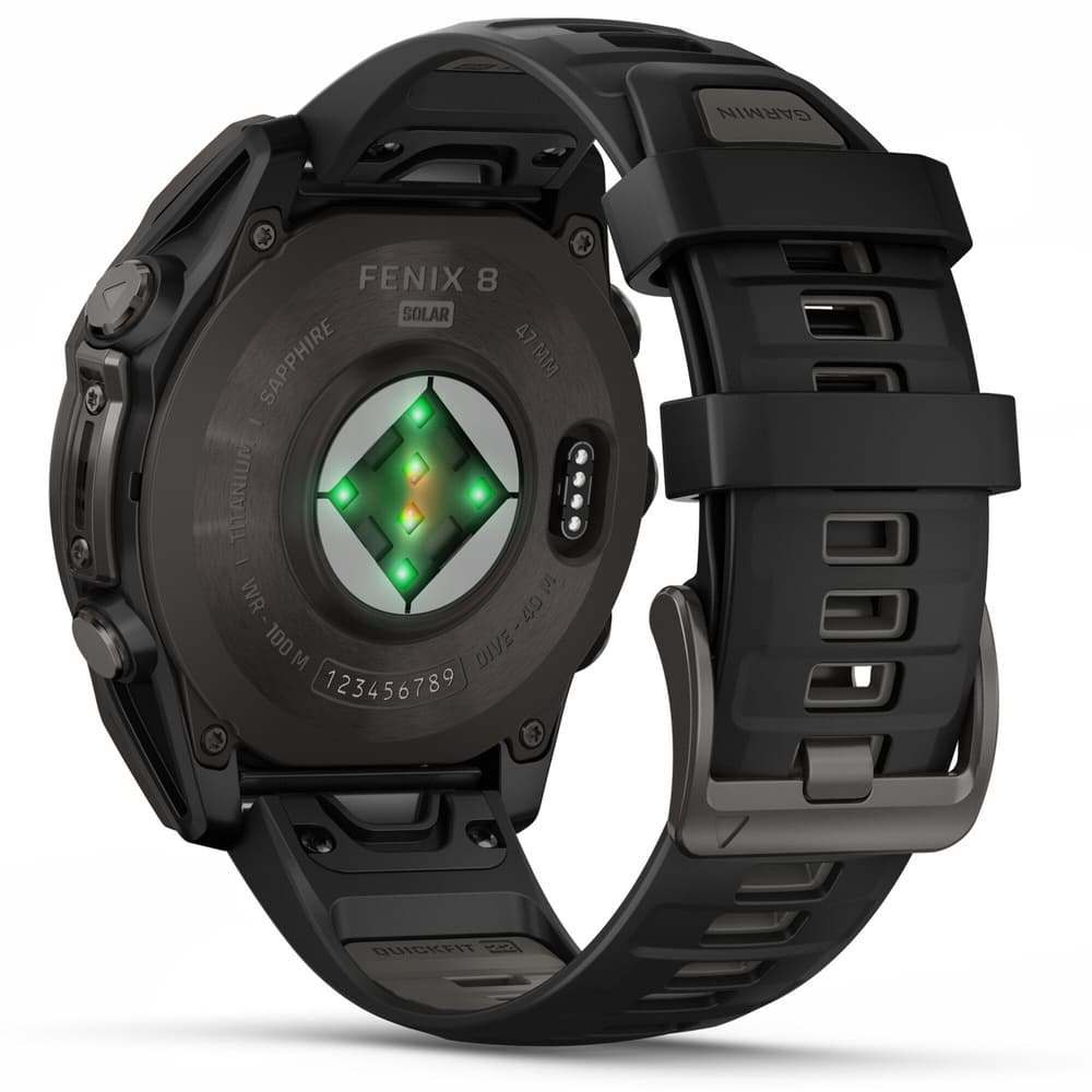 Fenix 8 SOLAR 47mm Sapphire Solar Carbon Gray DLC Titanium / Black, view: 7