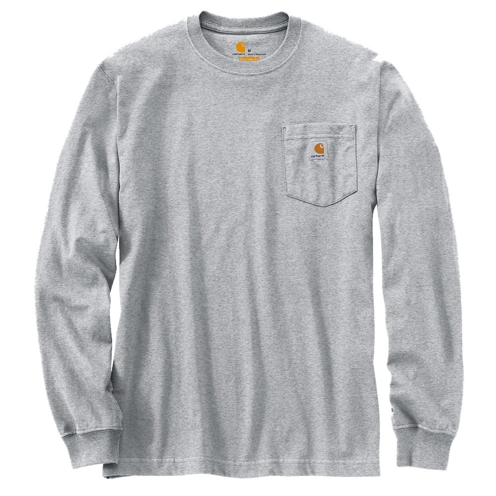 Carhartt M's Workwear Pocket L/S T-Shirt Heather Grey, view: 1
