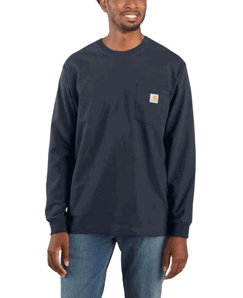 Carhartt M's Workwear Pocket L/S T-Shirt Navy, view: 0