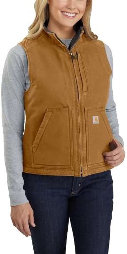 Carhartt W's Sherpa Lined Mock Neck Vest Carhartt® Brown, view: 1