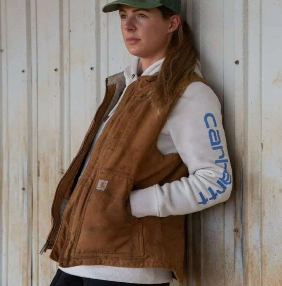 Carhartt W's Sherpa Lined Mock Neck Vest Carhartt® Brown, view: 0