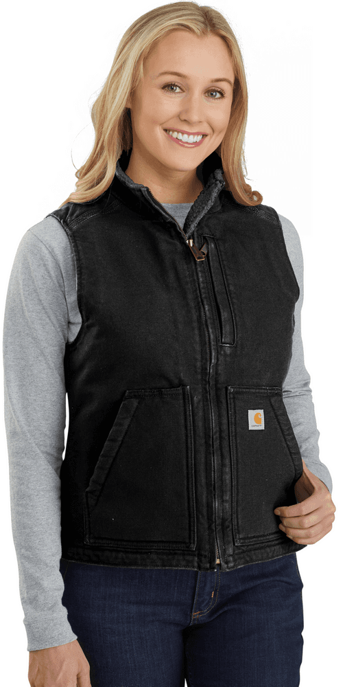 Carhartt W's Sherpa Lined Mock Neck Vest Black, view: 2