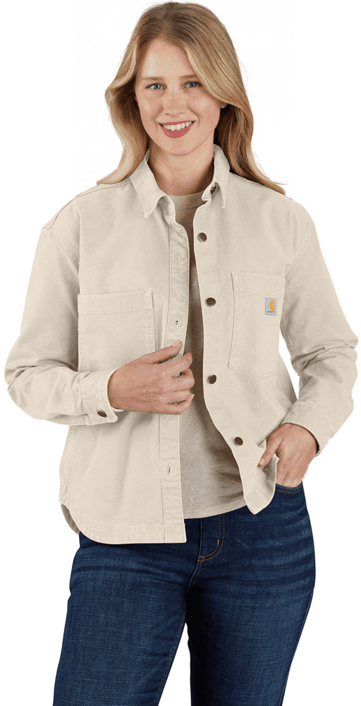Carhartt W's Heavyweight Duck Overshirt Oat Milk, view: 2