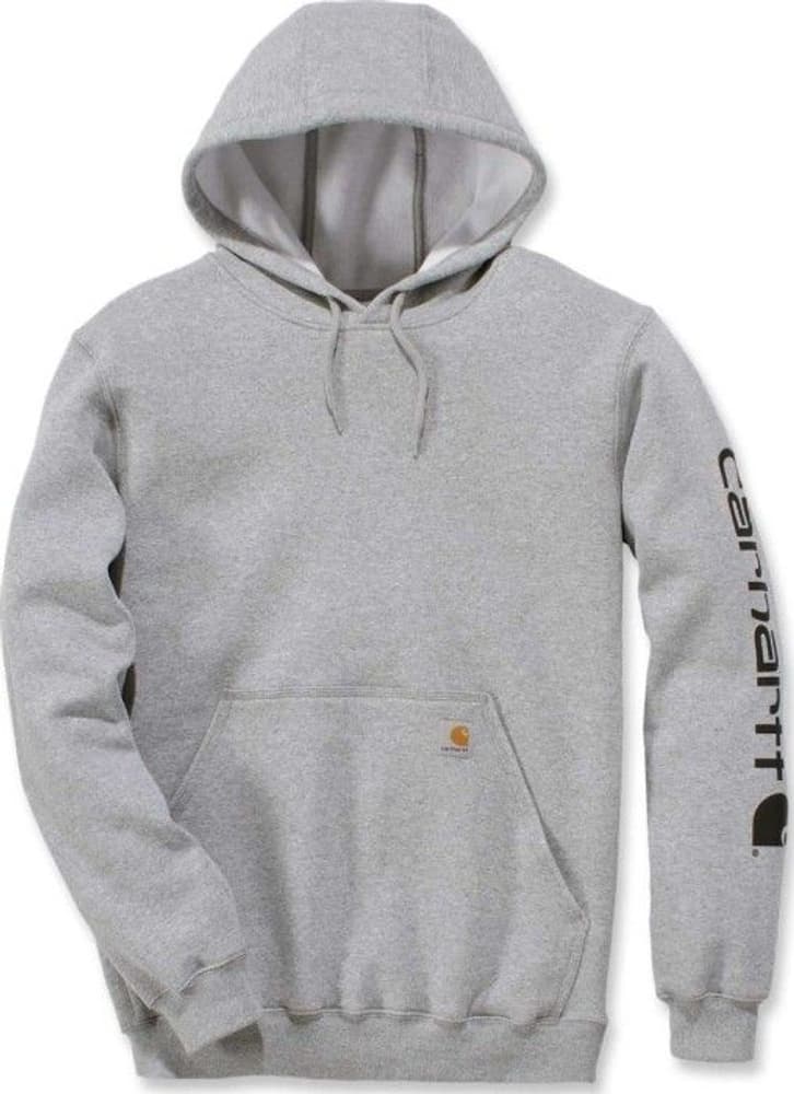 Carhartt M's Sleeve Logo Hooded Sweatshirt Heather Grey/Black, view: 0