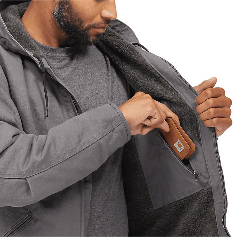 Washed Duck Sherpa Lined Jacket CARHARTT® BROWN, view: 3