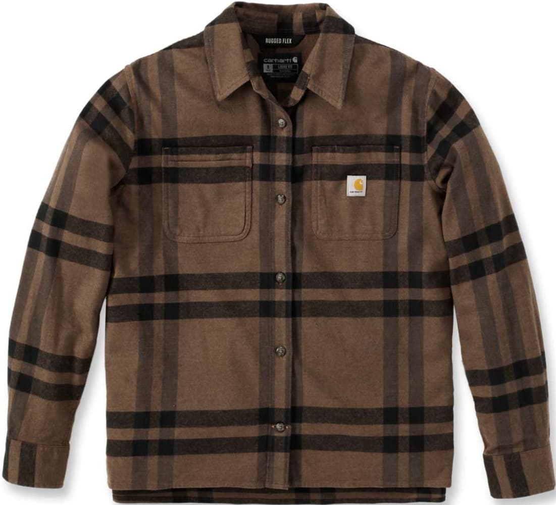 Carhartt W's Midweight Flannel L/S Plaid Shirt Carhartt Brown Heather, view: 1