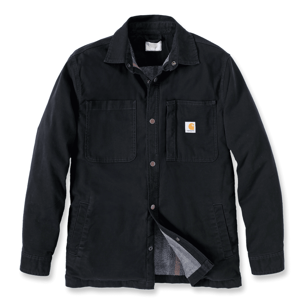 Fleece Lined Snap Front Black, view: 2