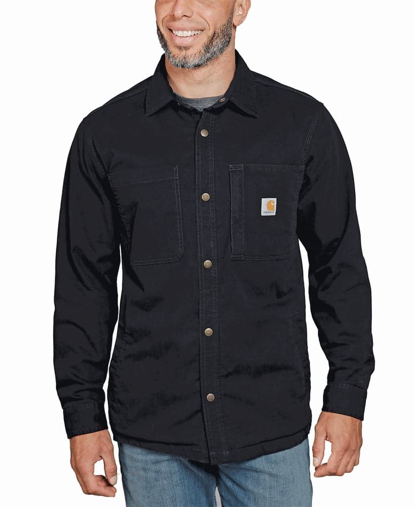 Fleece Lined Snap Front Black, view: 0