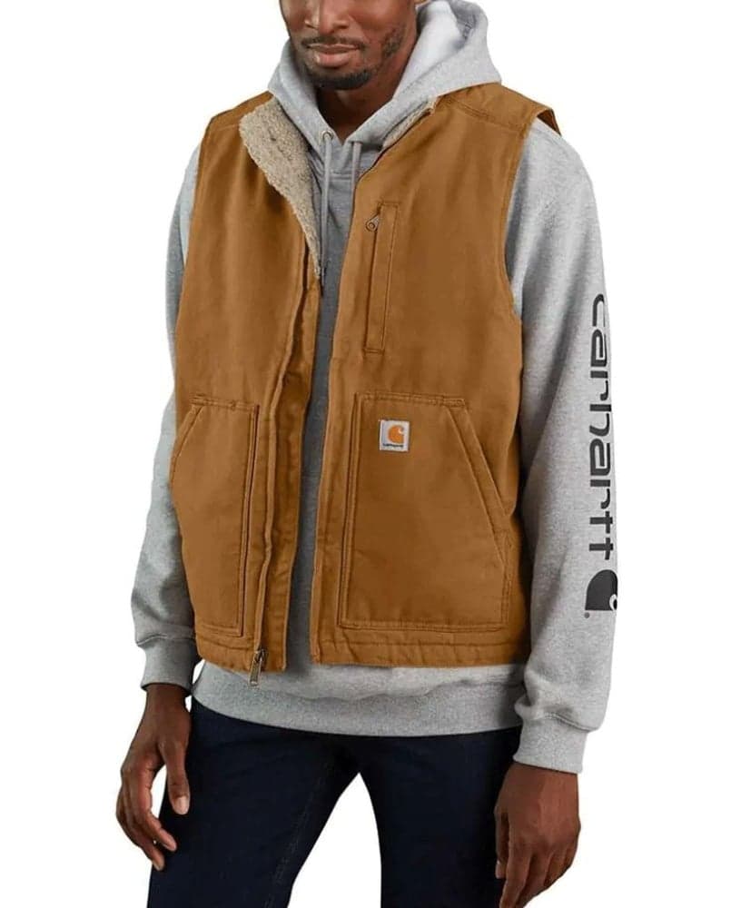 Washed Duck Lined Mock Neck Carhartt Brown, view: 0