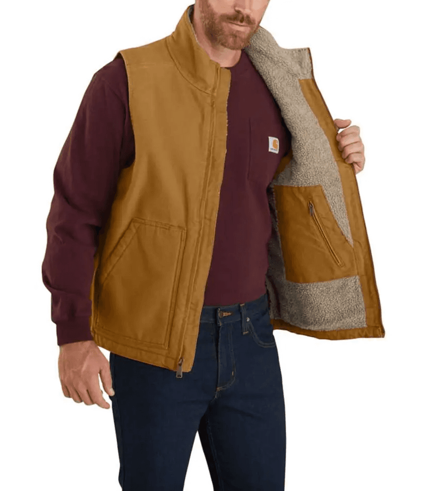 Washed Duck Lined Mock Neck Carhartt Brown, view: 3