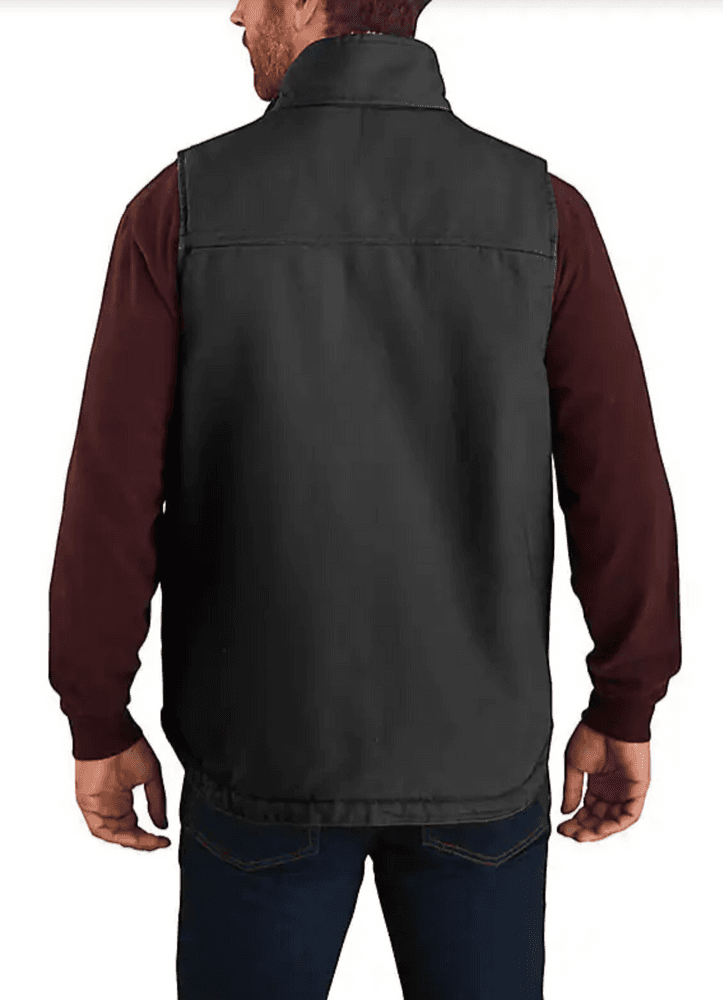 Washed Duck Lined Mock Neck Vest Black, view: 1
