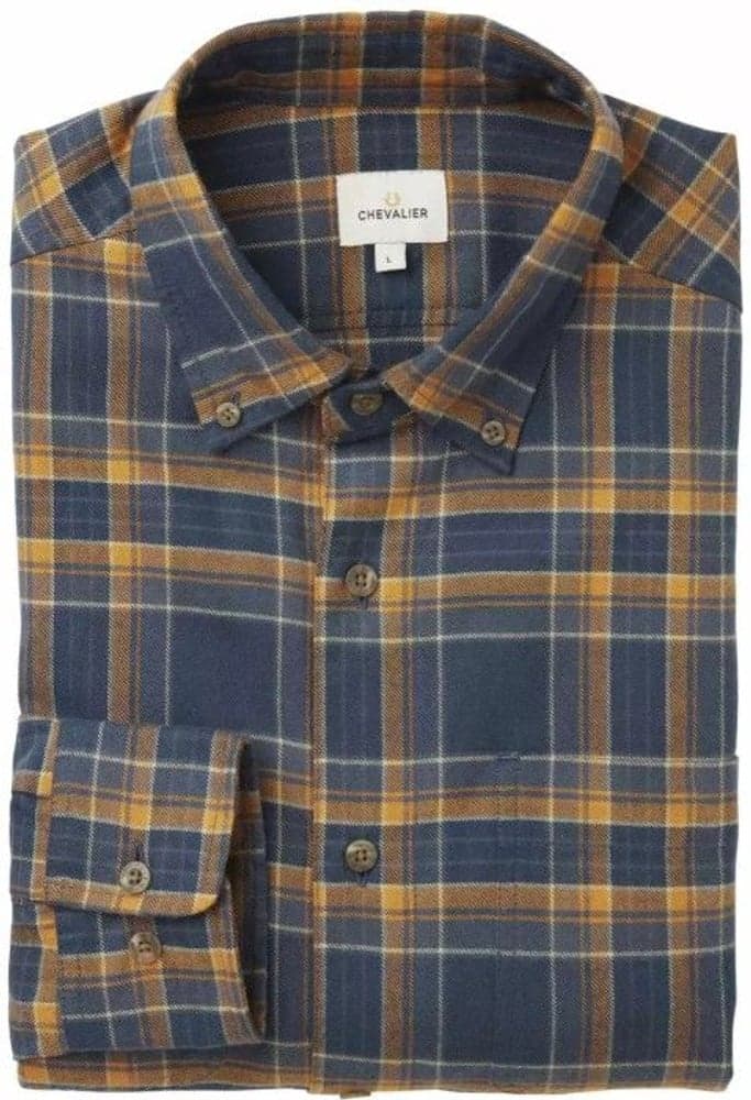 Sarek Flannel Shirt Men Dusty Blue Checked, view: 2