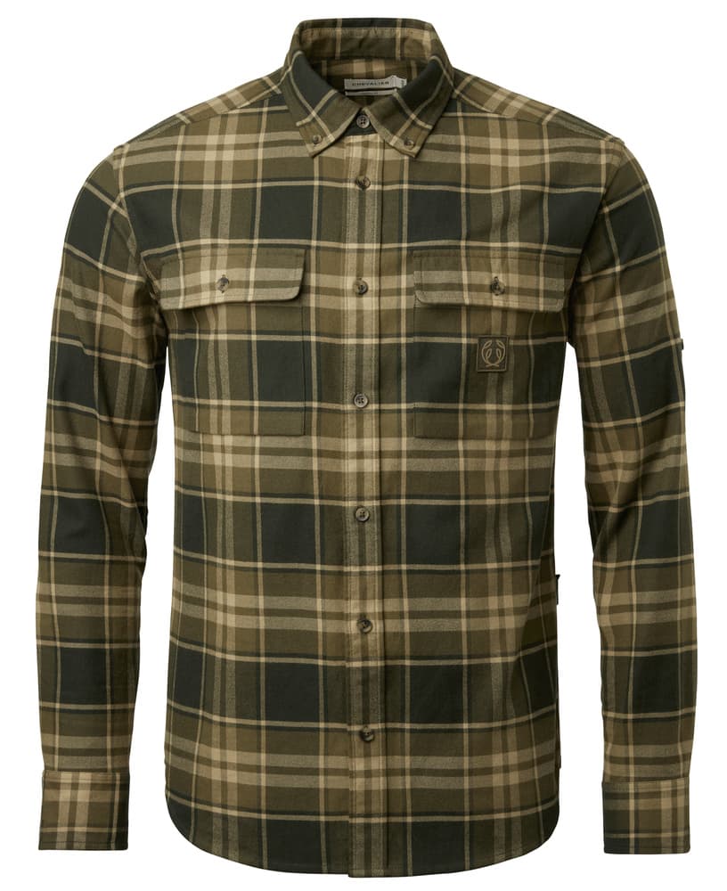 Heron Flannel Shirt Men Evergreen Checked, view: 0