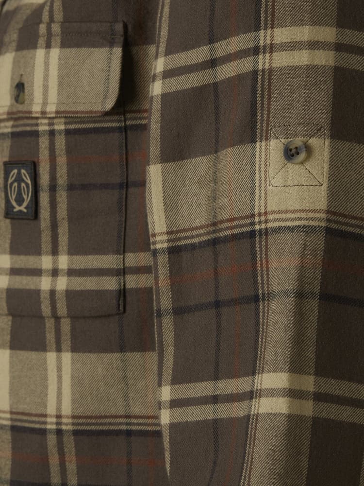 Heron Flannel Shirt Men Soil Brown Checked, view: 5