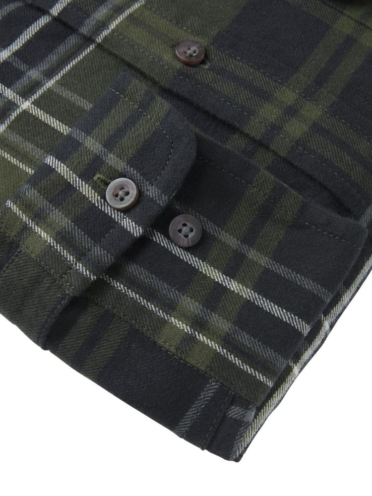 Heron Flannel Shirt Men October Green Checked, view: 3