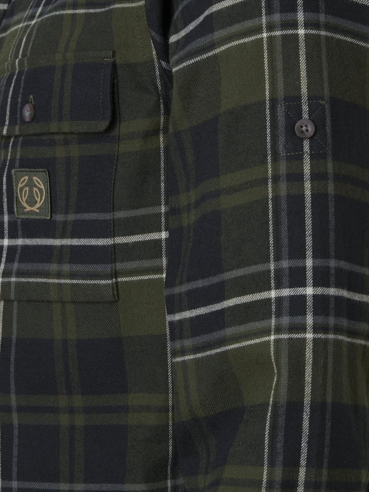 Heron Flannel Shirt Men October Green Checked, view: 4