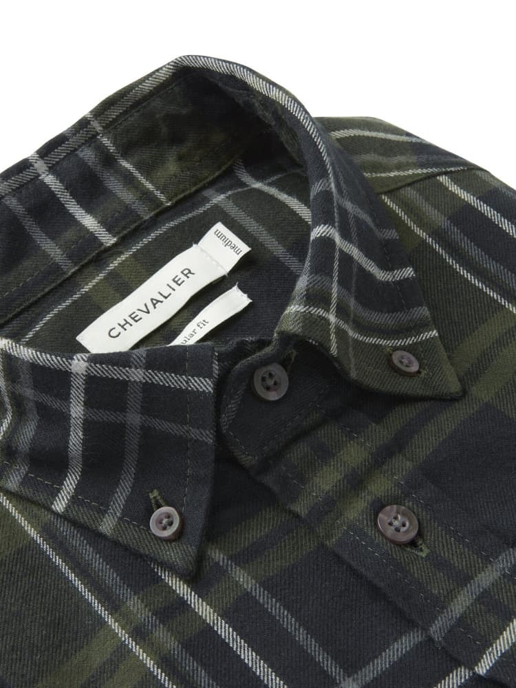 Heron Flannel Shirt Men October Green Checked, view: 5