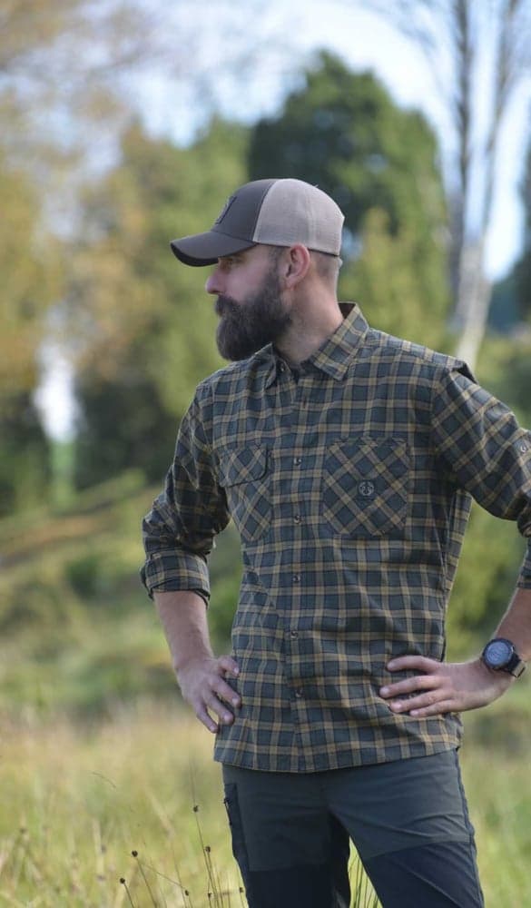 M's Creek Shooting Fit Coolmax Shirt Moss Checked, view: 3