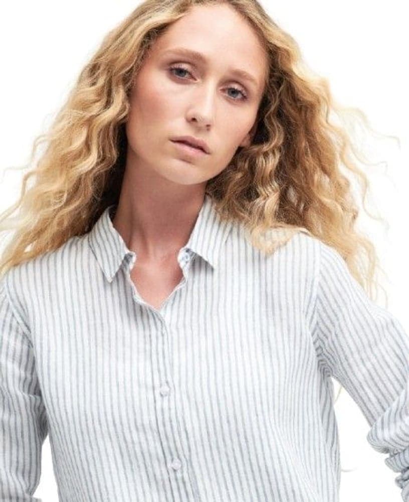 W's Marine Linen Shirt Chambray Stripe, view: 1