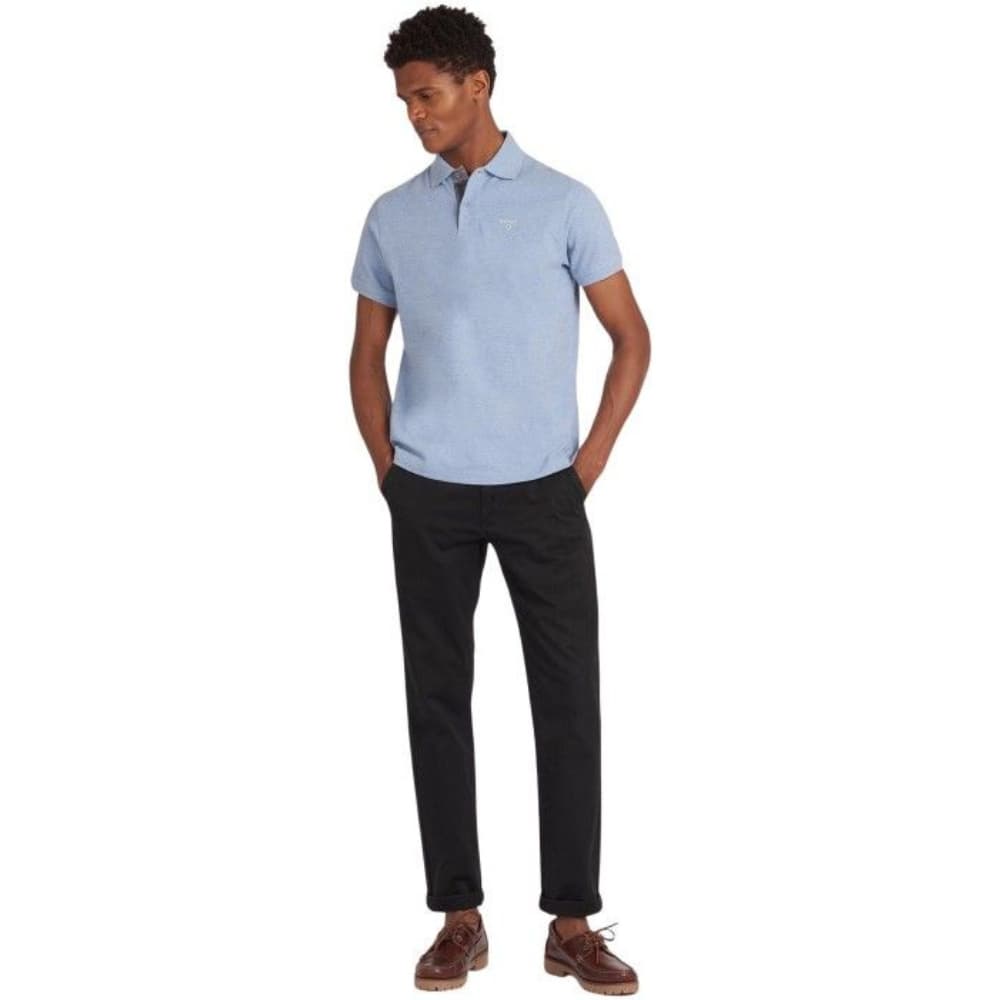 M's Tartan Pique Polo Shirt Sky Marl, view: 4