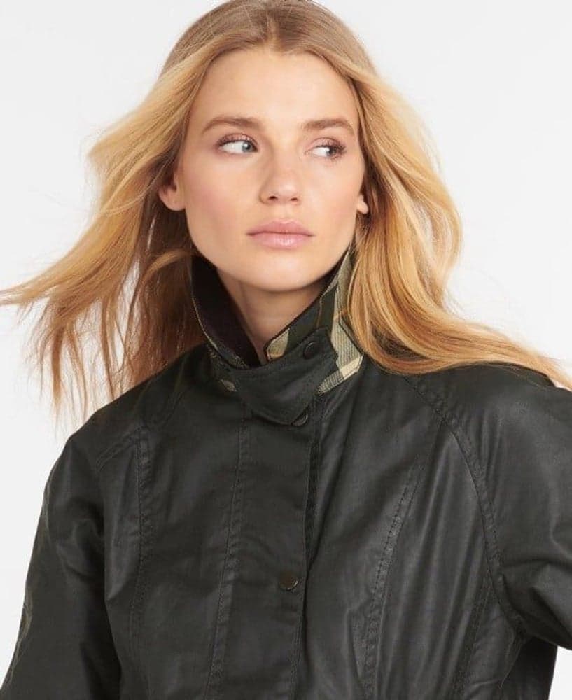 W's Beadnell Wax Jacket Sage, view: 2