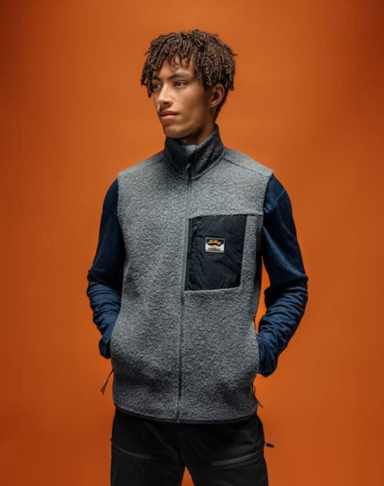 Flok Wool Ms Pile Vest Granite, view: 2