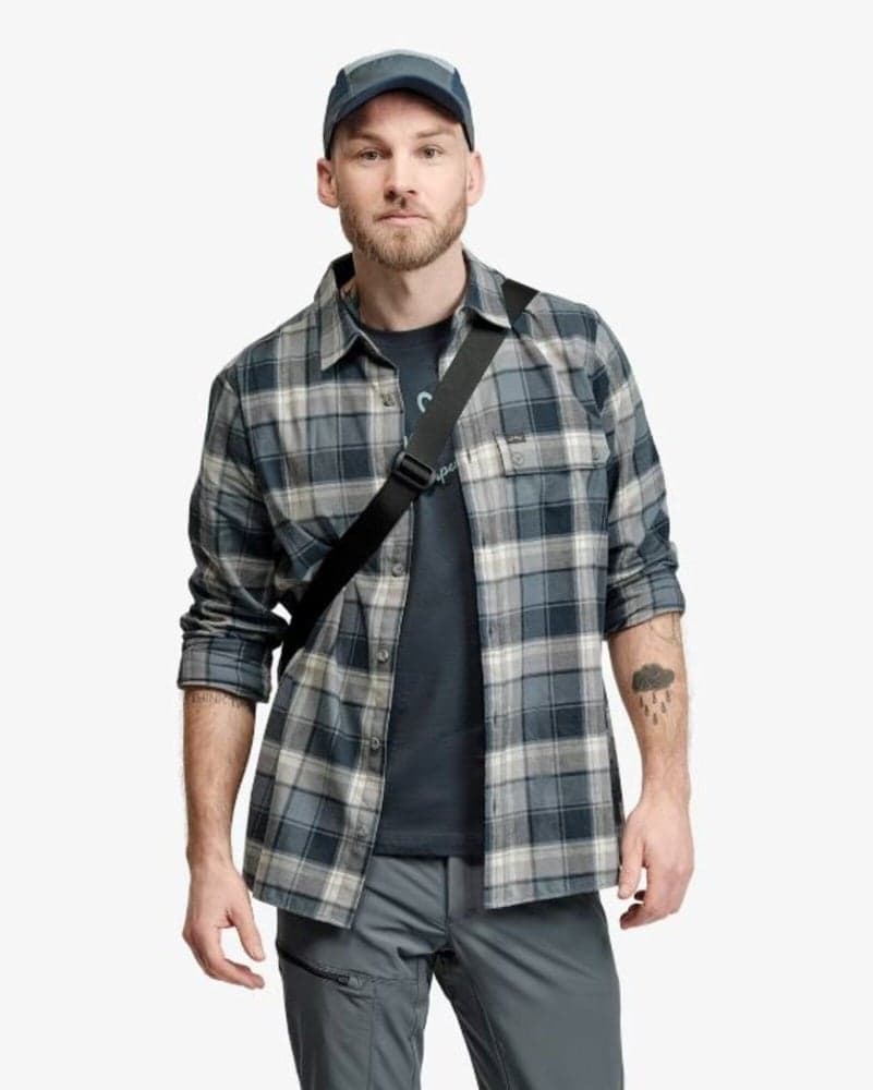 Järpen Plaid Flannel Shirt Dk Sky blue, view: 1