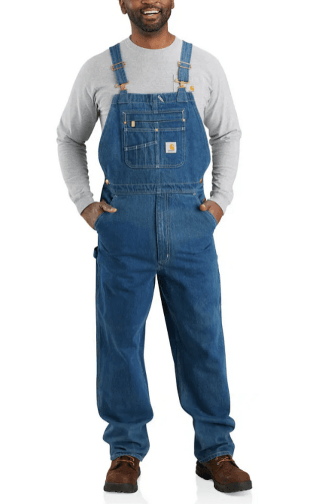 Loose Fit Denim Bib Overall Darkstone, view: 0