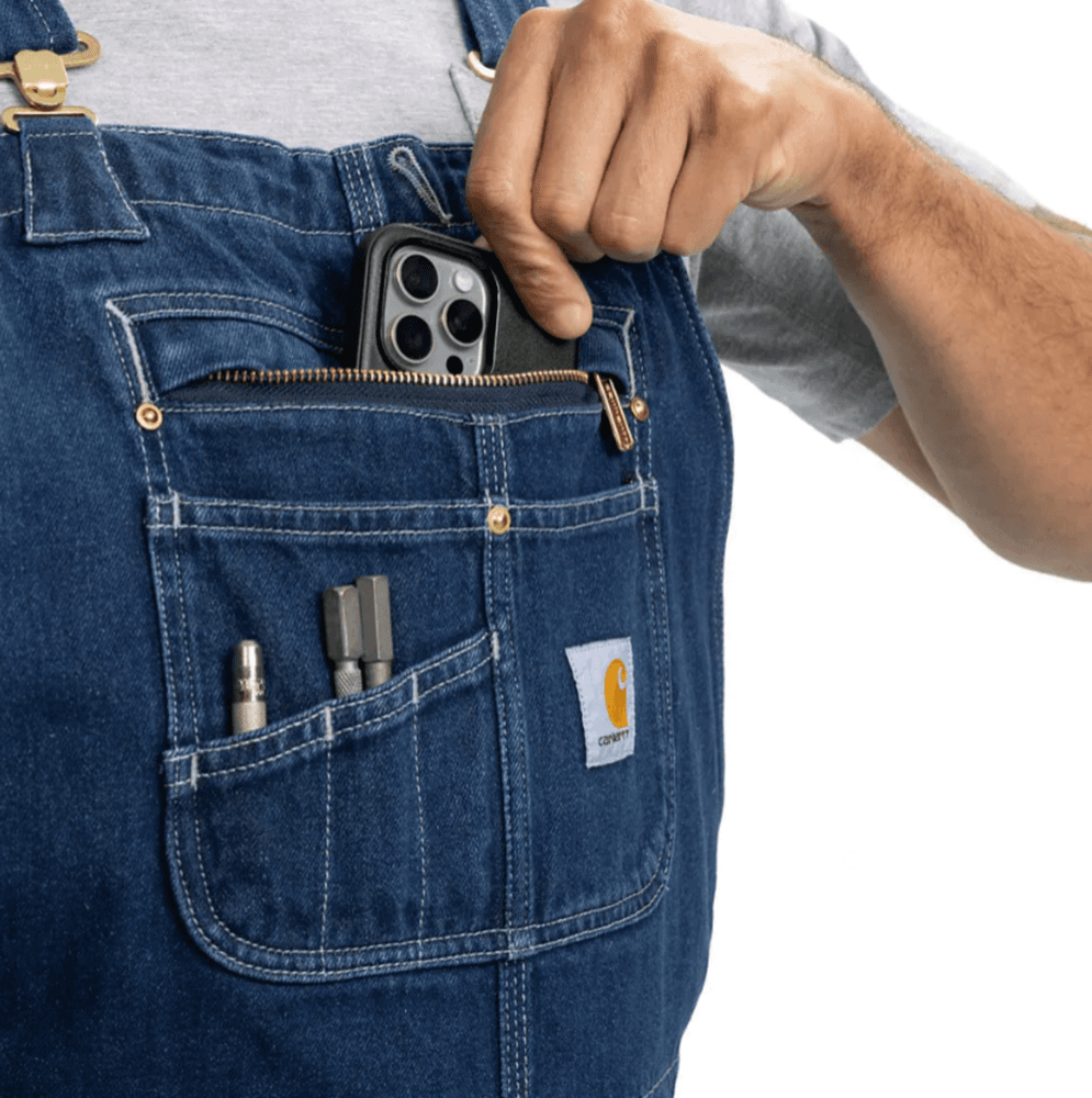 Loose Fit Denim Bib Overall Darkstone, view: 3