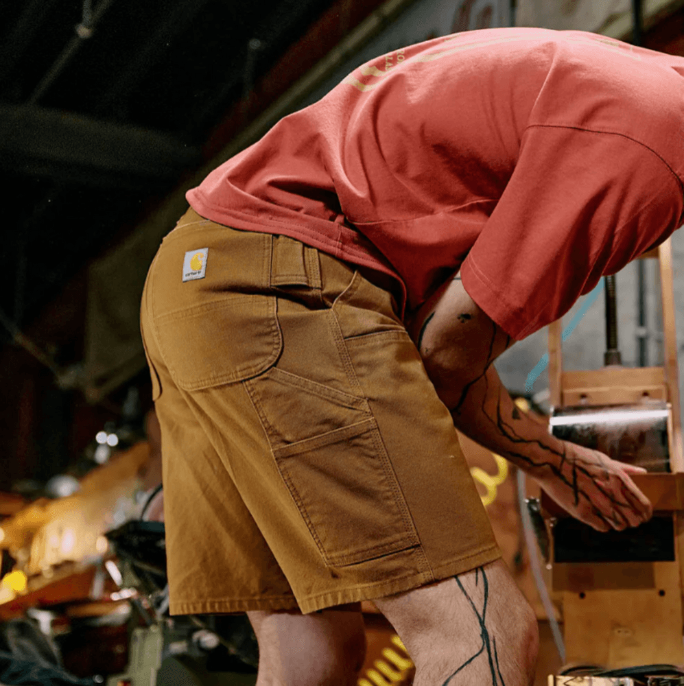 Duck Double Front Shorts CARHARTT® BROWN, view: 1
