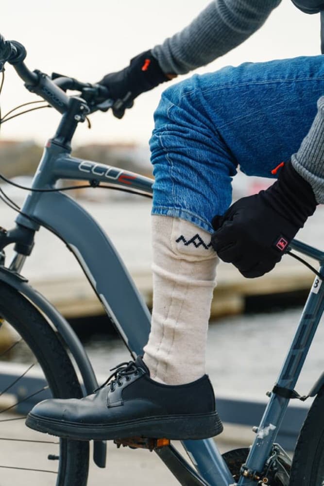 Heated Everyday Socks w.batteries V2 Cream, view: 4