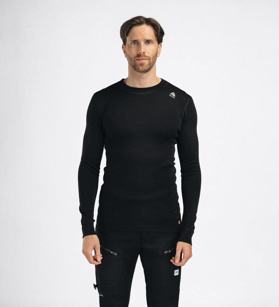 Aclima M's WarmWool Crewneck Shirt Jet Black, view: 4