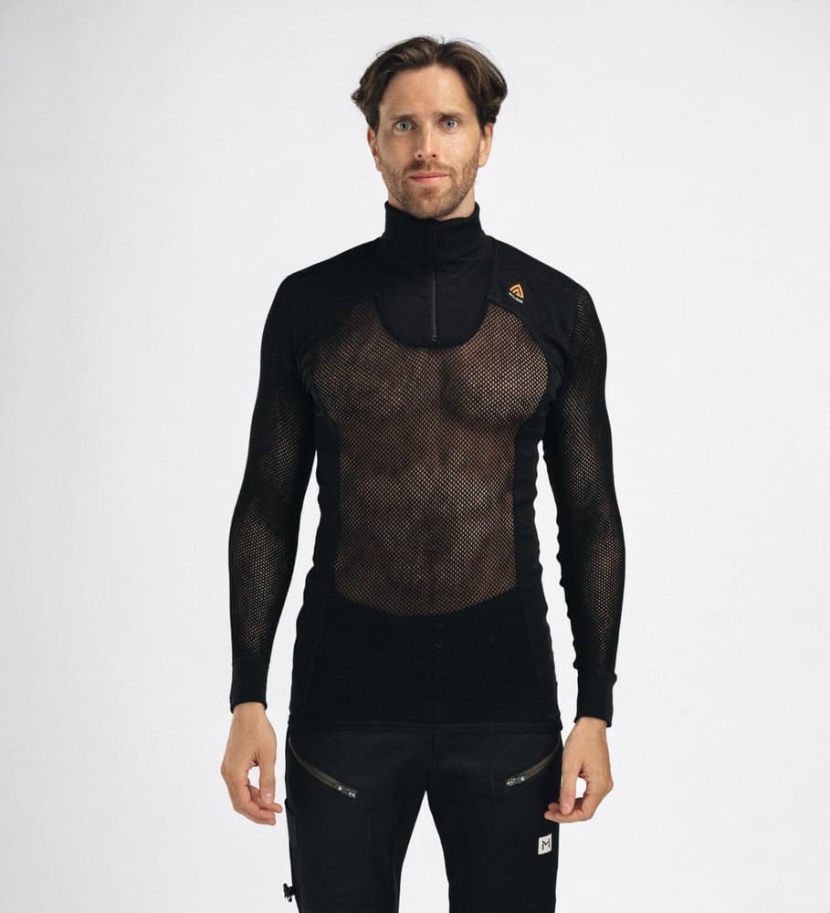 Aclima WoolNet Polo Shirt with Zip Man Jet Black, view: 1