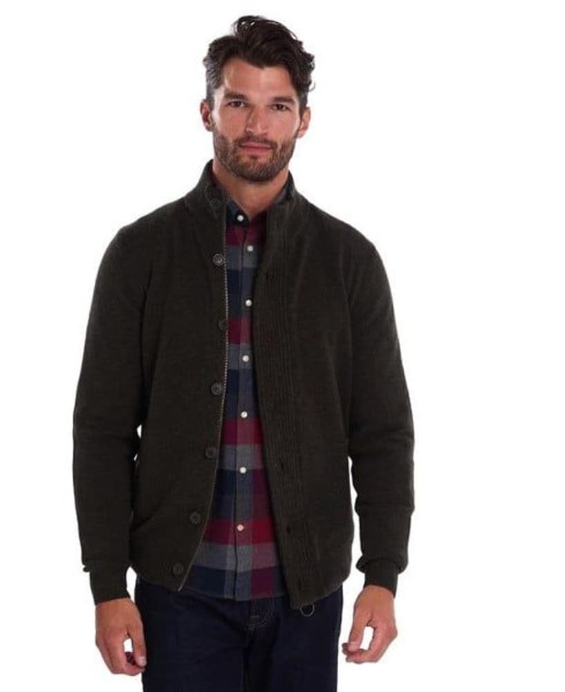 Ess Patch Zip Through Knitted Jumper Seaweed, view: 1