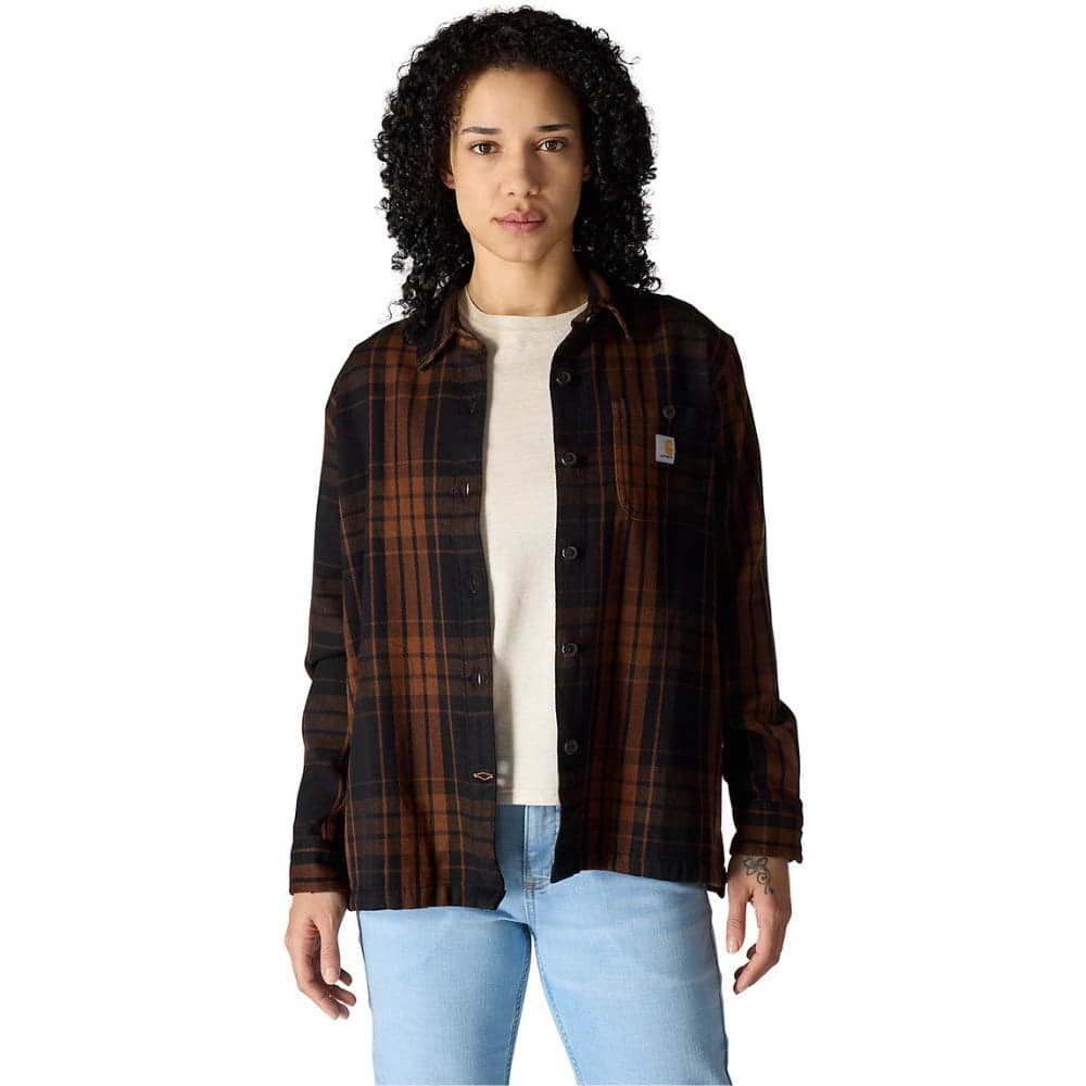 Carhartt W's Loose Fit Twill Plaid Shirt Black, view: 2