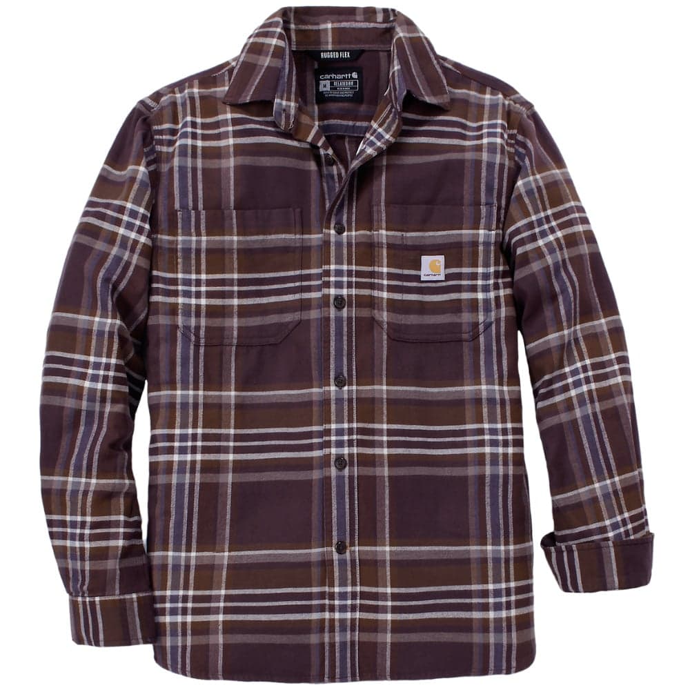 Carhartt M's Flannel Long-Sleeve Plaid Shirt Dark Sepia, view: 0