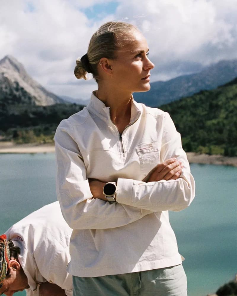 Ditch-Hiker Pullover Womens Oatmeal/Faded Willow Green, view: 1