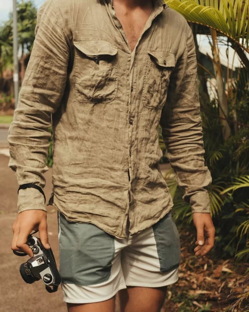 Safari Linen Shirt Mens Desert, view: 2