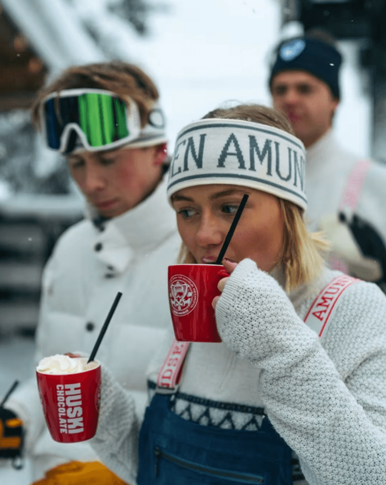 Ski Headband White/Red, view: 1