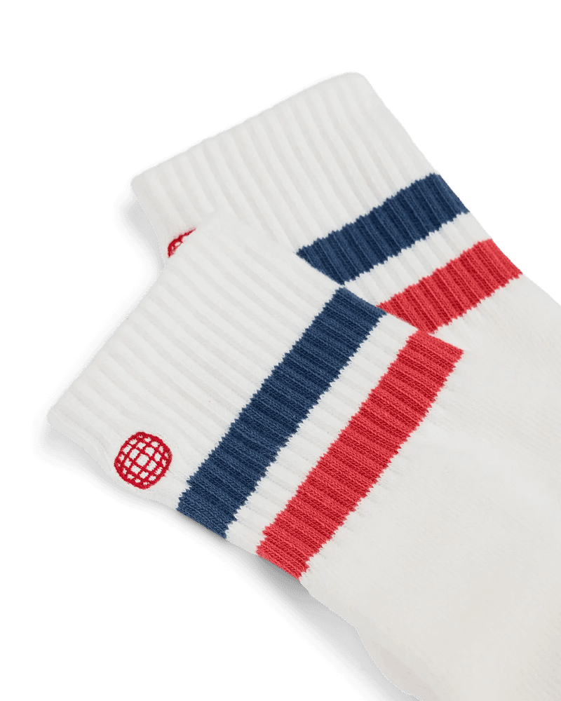 Oslo Quarter Socks White/Red/Navy, view: 1