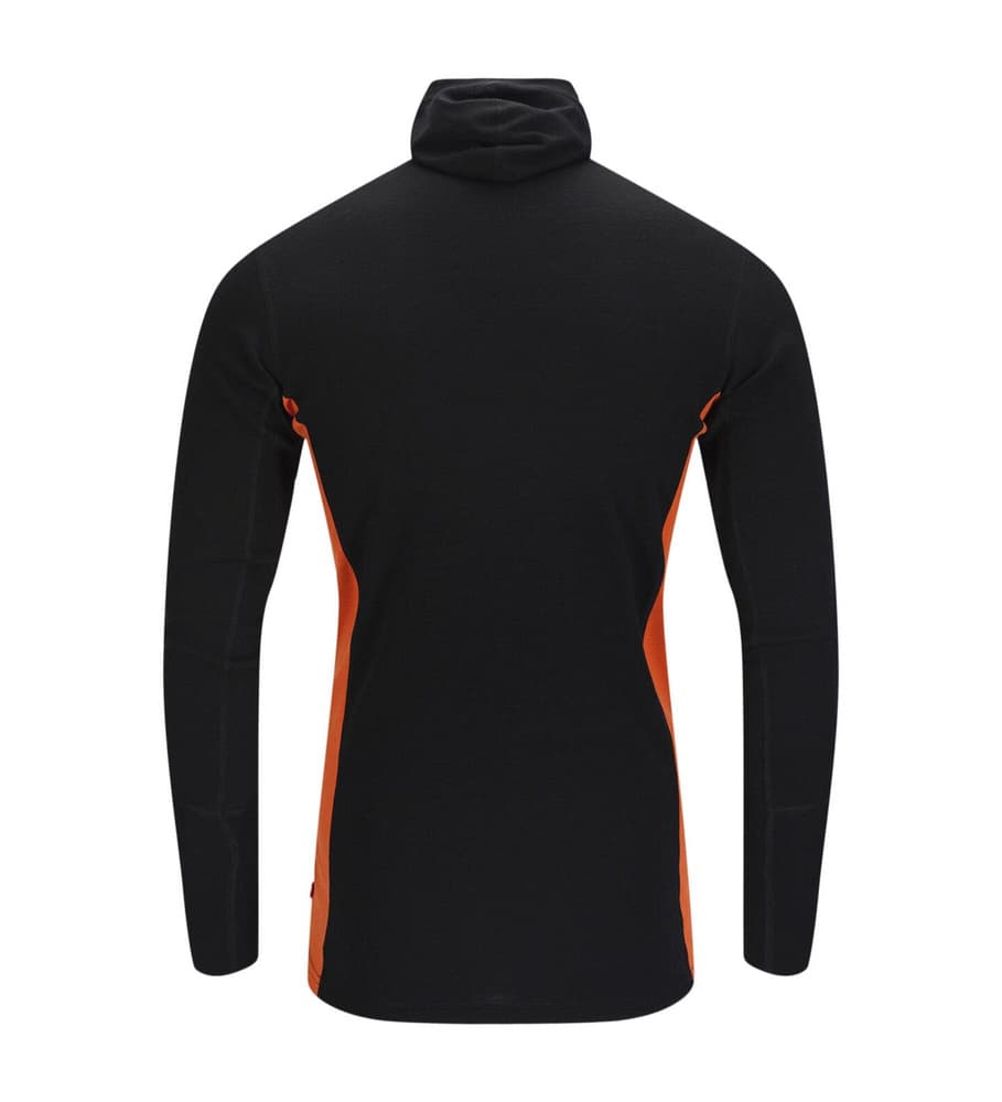 WarmWool hoodsweater w/zip M's Jet Black/Corsair/Gold Flame, view: 1