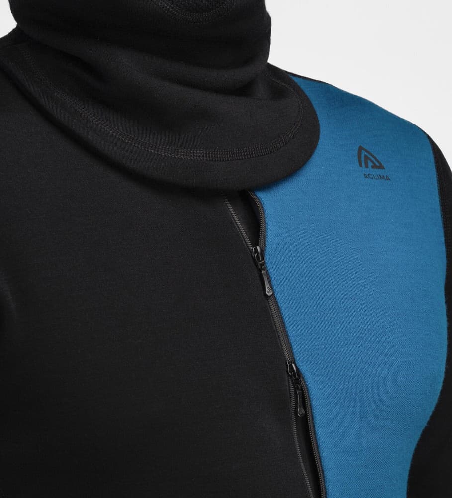 WarmWool hoodsweater w/zip M's Jet Black/Corsair/Gold Flame, view: 11
