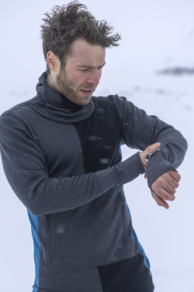 WarmWool hoodsweater w/zip M's Marengo / Jet Black / Corsair, view: 4